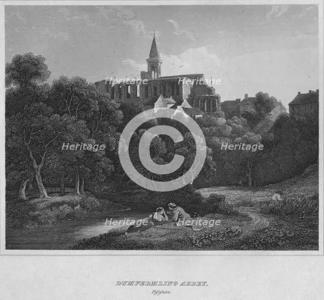 'Dunfermline Abbey, Fifeshire', 1814. Artist: John Greig.