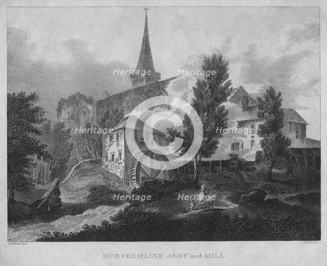'Dunfermline Abby and Mill', 1804. Artist: James Fittler.
