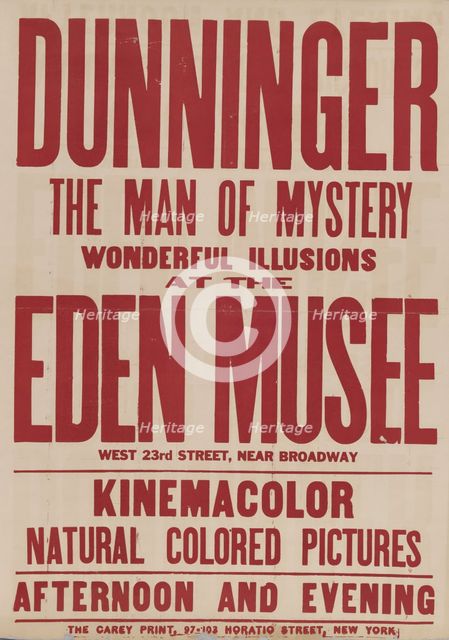Dunninger at the Eden Musee (red variant), c1913 - 1914. Creator: Unknown.