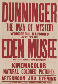 Dunninger at the Eden Musee (red variant), c1913 - 1914. Creator: Unknown