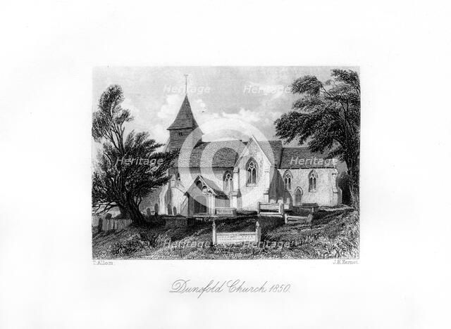 Dunsfold Church, Surrey, 1850. Artist: J H Kernot