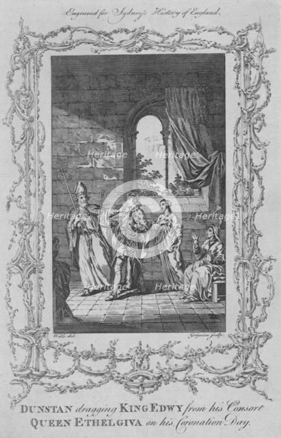 'Dunstan dragging King Edwy from his Consort Queen Ethelgiva on his Coronation Day', 1773.  Creator: Charles Grignion.