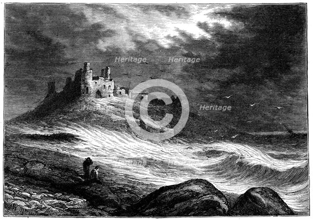 Dunstanburgh Castle, c1850.  Artist: Anon