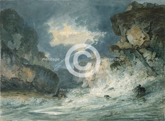 Dunstanburgh Castle, Northumberland, in a Thunderstorm, c1794. Artist: Thomas Girtin.
