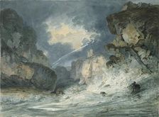 Dunstanburgh Castle, Northumberland, in a Thunderstorm, c1794. Artist: Thomas Girtin