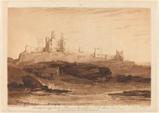 Dunstanborough Castle, published 1808. Creator: JMW Turner