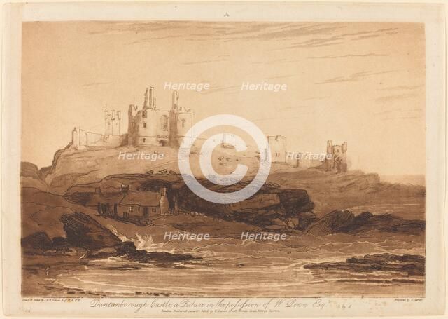 Dunstanborough Castle, published 1808. Creator: JMW Turner.