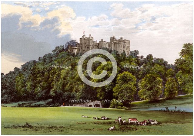 Dunster Castle, home of the Fownes-Luttrell family, Somerset, c1880. Artist: Unknown