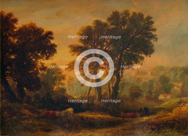 'Dunster Castle: Sunset', c1850, (1935). Artist: Anthony Vandyke Copley Fielding.