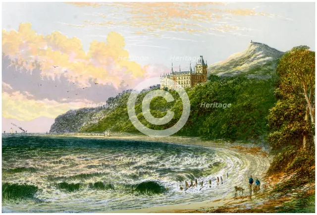 Dunrobin Castle, Sutherland, Scotland, home of the Duke of Sutherland, c1880. Artist: Unknown