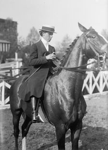 Dupont, Miss Marion, Riding; Horse Show, 1916. Creator: Harris & Ewing