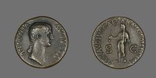 Dupondius (Coin) Portraying Antonia, 50-54. Creator: Unknown