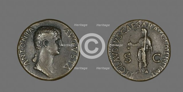 Dupondius (Coin) Portraying Antonia, 50-54. Creator: Unknown.