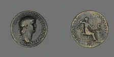 Dupondius (Coin) Portraying Emperor Nero, 63. Creator: Unknown