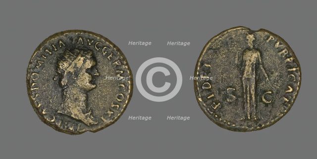 Dupondius (Coin) Portraying Emperor Domitian, 85. Creator: Unknown.