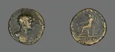 Dupondius (Coin) Portraying Emperor Hadrian, 117-138. Creator: Unknown
