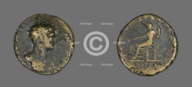 Dupondius (Coin) Portraying Emperor Hadrian, 117-138. Creator: Unknown.