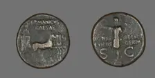 Dupondius (Coin) Portraying Germanicus Caesar, 15 BCE-19 CE. Creator: Unknown