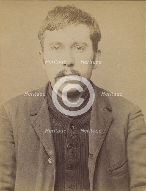 Dupuy. Edmond, Adolphe. 29 ans, né à Paris XIVe. Employé de commerce. Anarchiste. 1/3/94., 1894. Creator: Alphonse Bertillon.