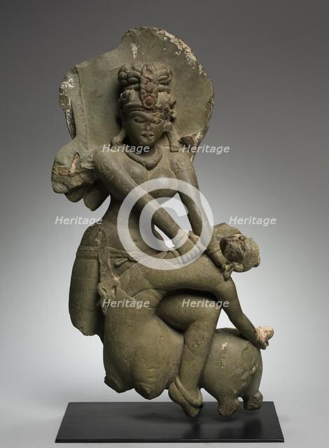 Durga Destroying the Buffalo Demon, 800s-900s. Creator: Unknown.