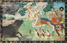 Durga Slaying Mahisha, c. 1830. Creator: Unknown