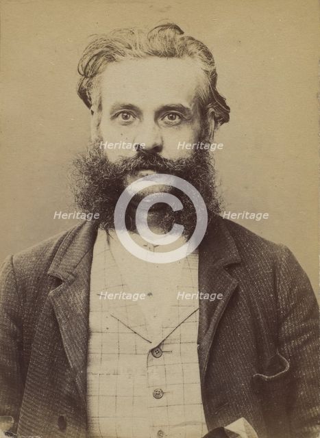Durey. François, Louis. 43 ans, né le 25/2/51 à Lyon (Rhône). Architecte. Anarchiste. 2/7/..., 1894. Creator: Alphonse Bertillon.