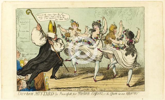 Durham Mustard Too Powerfull for Italian Capers, 1807. Creator: Isaac Cruikshank.