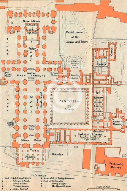 'Durham Cathedral', c20th Century. Artist: John Bartholomew.