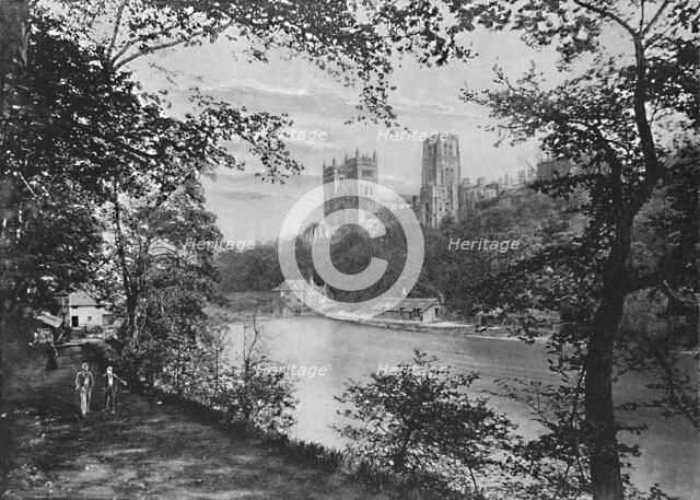 'Durham Cathedral, from Prebend's Bridge', c1896. Artist: FW Morgan.