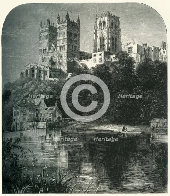 'Durham Cathedral, from the River', c1870.