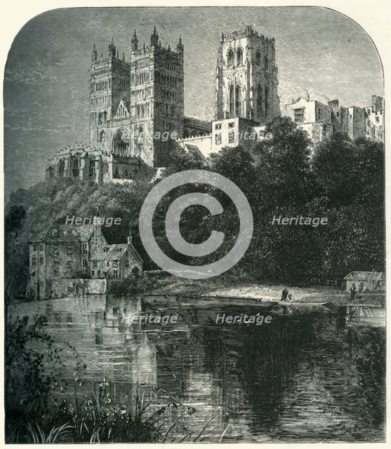 'Durham Cathedral, from the River', c1870.