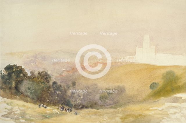 Durham from the Red Hills, 1866-1880 Artist: Alfred William Hunt.