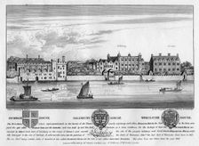Durham House, Salisbury House, and Worcester House, London, c1630 (1808)