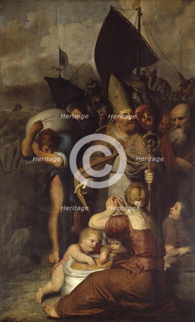 During a Famine in Myra Saint Nicholas Saves the People. Creator: Otto Van Veen.