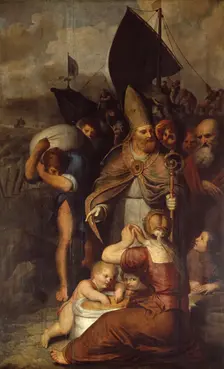 During a Famine in Myra Saint Nicholas Saves the People. Creator: Otto Van Veen
