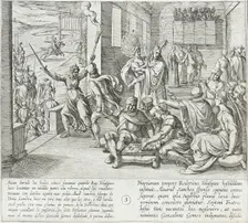 During the Wedding Celebration, Doña Lambra Defies the Knights to Surpass Her Nephew in the..., 1612 Creator: Antonio Tempesta