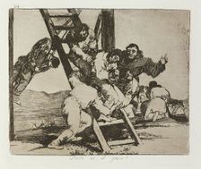 Duro es el paso!; Los Desastres de la Guerra, Madrid 1863. Creator: Francisco Goya