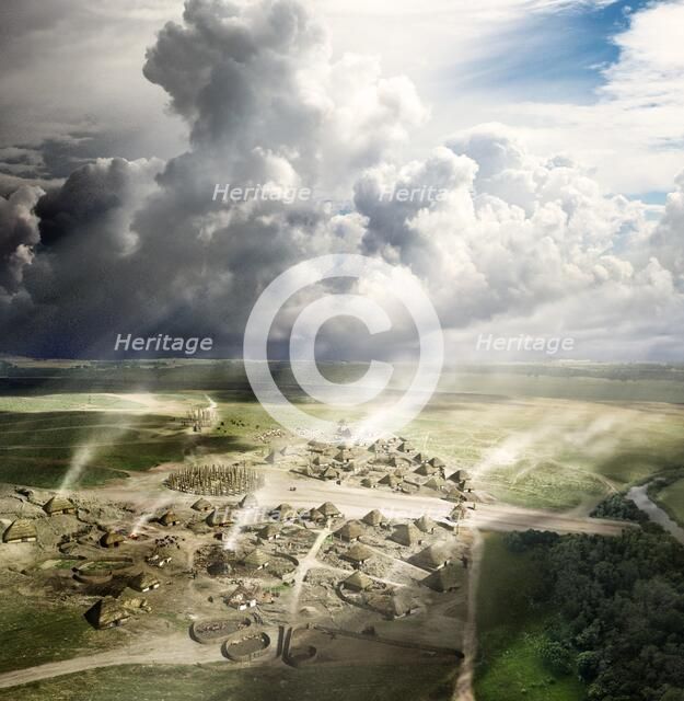 Durrington Walls, Wiltshire, c2500 BC (2013). Artist: Peter Lorimer.