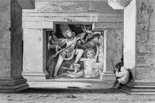 Dus Awtar, Caves of Ellora 1834. Creator: George Cattermole
