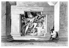 Dus Awtar, Caves of Ellora India, early 19th century.Artist: William Woolnoth