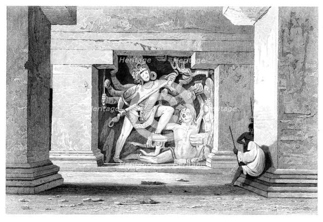 'Dus Awtar, Caves of Ellora', India, early 19th century.Artist: William Woolnoth