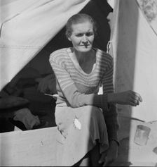 Dust bowl refugee from Chickasaw, Oklahoma, Imperial Valley, California, 1937. Creator: Dorothea Lange