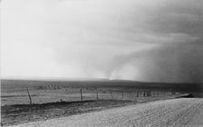 Dust storm near Mills, New Mexico, 1935. Creator: Dorothea Lange