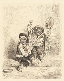 Dwarf Musicians of Granada, 1861/1862. Creator: Gustave Doré