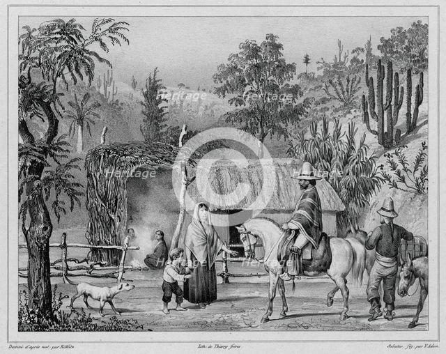 Dwelling at Valparaiso, Chile, 19th century. Creators: Friedrich Heinrich Kittlitz, Victor Adam, Godefroy Engelmann, Leon Jean-Baptiste Sabatier.