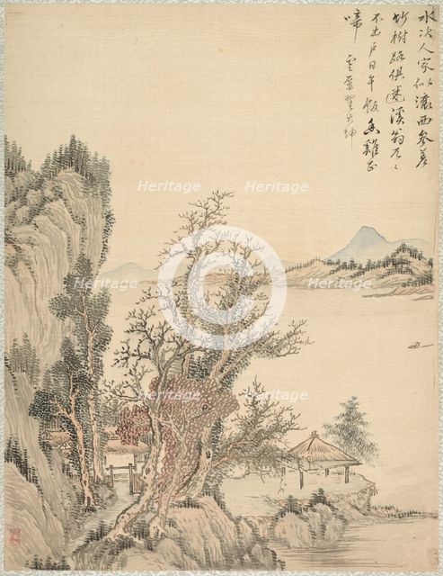 Dwelling by the Shore, 1847. Creator: Tsubaki Chinzan (Japanese, 1801-1854).
