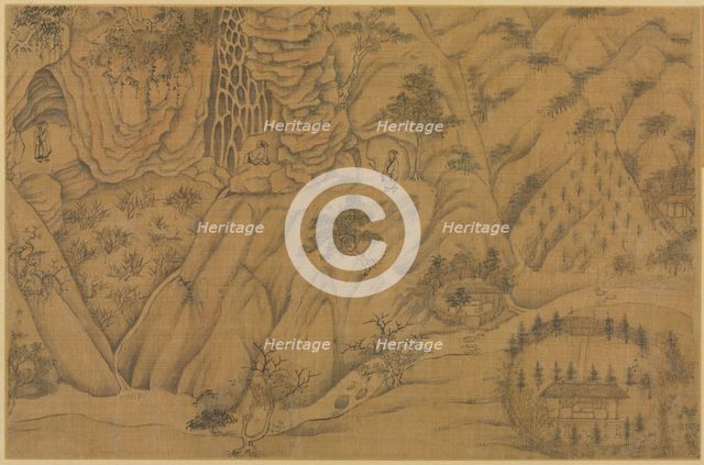 Dwelling in the Longmian ("Sleeping Dragon") Mountains, 1100s-1200s. Creator: Li Gonglin (Chinese, c. 1049-1106), follower of.
