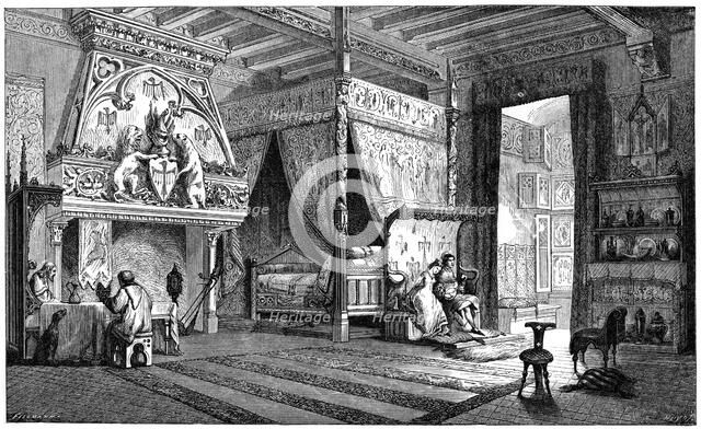 Dwelling room of a seigneur of the 14th century, (1870). Artist: Unknown
