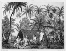 Dwellings, Lower Caroline Islands, 19th century. Creators: Alexander Postels, Victor Adam