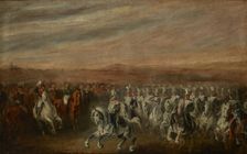 Dwernicki at the Head of the 2nd Uhlan Regiment, before 1840, between 1840-1850. Creator: Piotr Michalowski